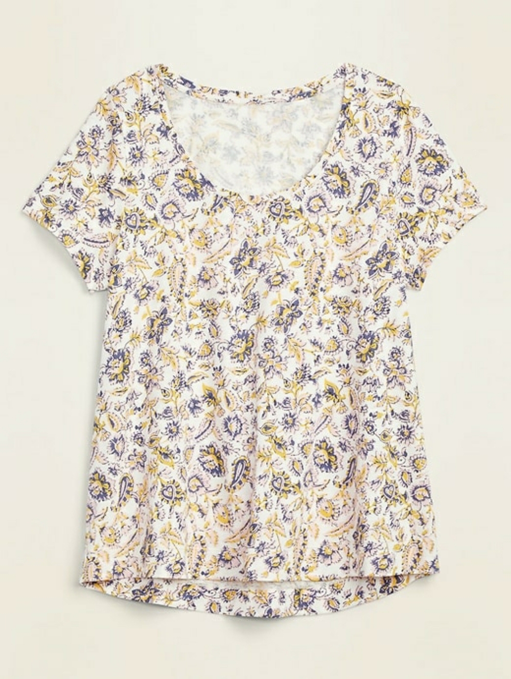 Old Navy Floral Paisley Scoopneck Swing Tee T Shirt Medium Spring Grandma Vacay